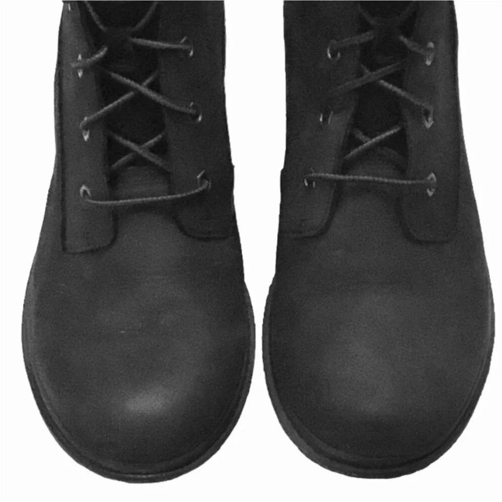 Timberland ‘Amston’ Black Leather Lace-up Lug Sole Wedge Heel Boots Size: 9.5